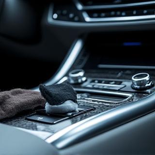 Console centrale d'un véhicule de luxe en detailing final
