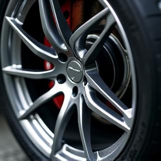 Jante de voiture de sport nettoyée en détail